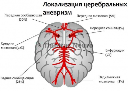 Механизм развития мозговых аневризм таков же, как и сонных